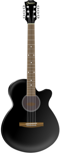 Guitarra acústica negra