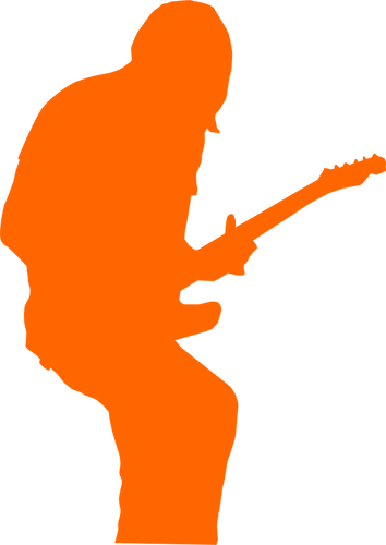 Rock gitaristi siluet vektör görüntü