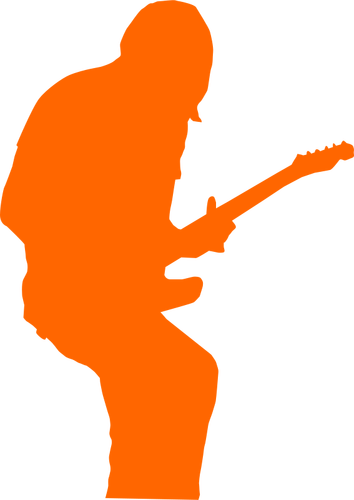 Rock gitarist silhouet vector afbeelding