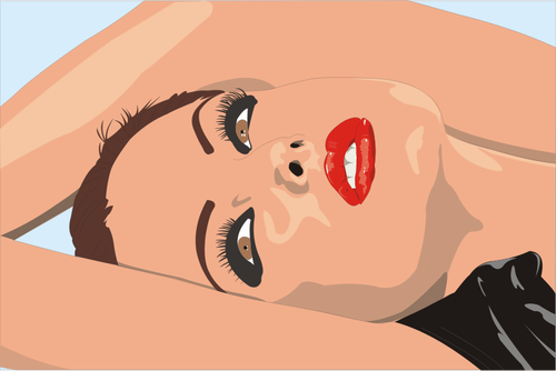 Liegen vrouw met make-up vectorillustratie