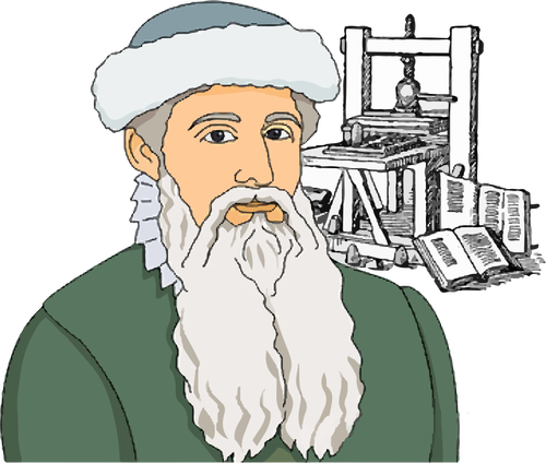 Johannes Gutenberg vektor gambar