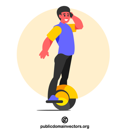 Guy riding a scooter