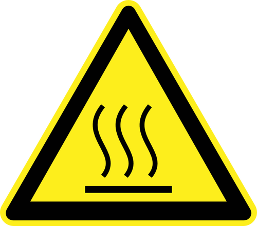 Panneau de signalisation de danger chaud vector image