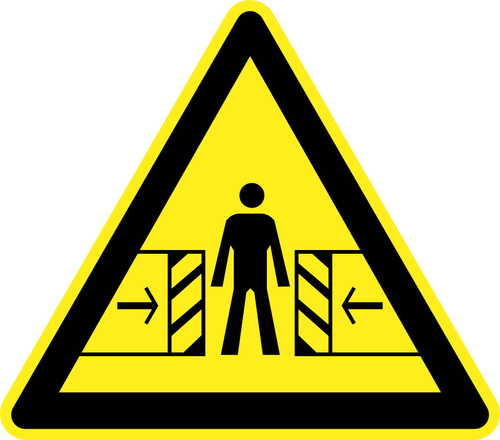 Segnale di avvertimento di pericolo porta scorrevole vettoriale immagine