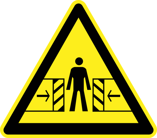 Panneau de signalisation de danger porte coulissante vector image