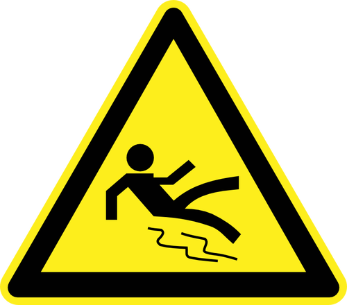 Slippery floor hazard warning sign vector image