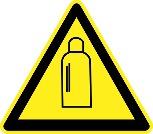 Láhev pod tlakem nebezpečí varování znamení vektorový obrázek