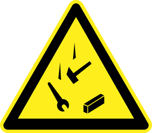 Falling tools hazard warning sign vector image