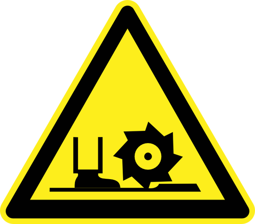 Rotating blade or cutter warning vector sign