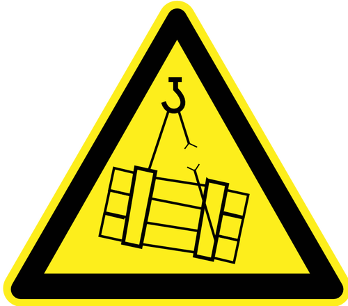 Zware belasting gevaar waarschuwingsbord vector afbeelding