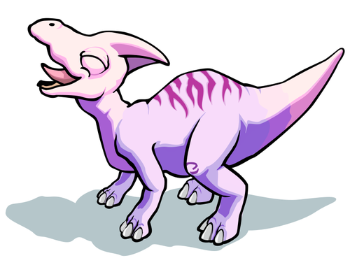 Dinosauro sorridente viola