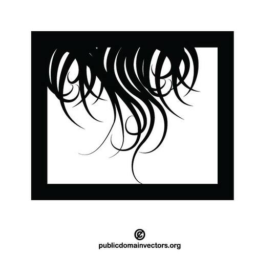 Silhouette de cheveux noirs