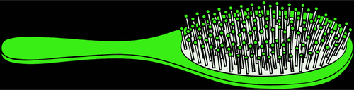 صورة متجهة لفرشاة الشعر باللون الأخضر الساطع