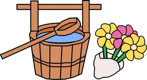 Bucket and Flowers