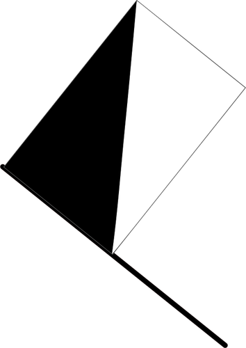 Napůl černý, poloviční bílou vlajku vektorové grafiky