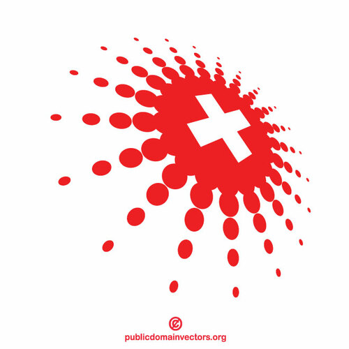 स्विस ध्वज के साथ हाफटोन डिजाइन