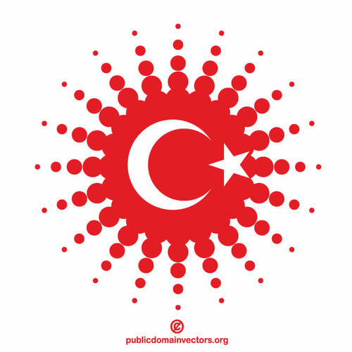 Turecki flagowy element projektu półtonów