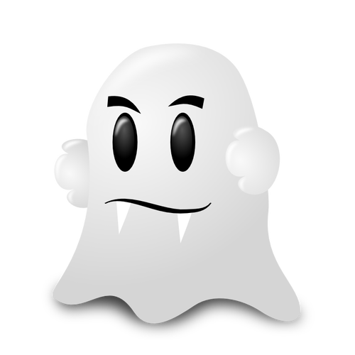 Ilustração em vetor branco Halloween fantasma