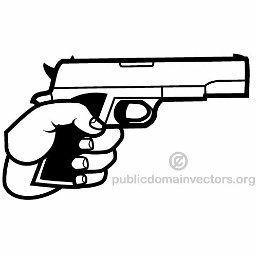 Pistola en gráficos vectoriales de mano