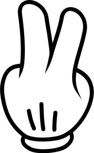 Victory sign with fingers