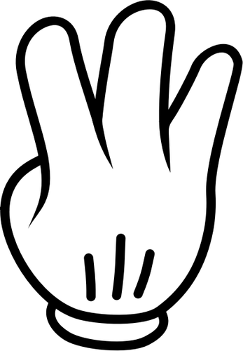 رسم متجه لقفاز مع ثلاثة أصابع
