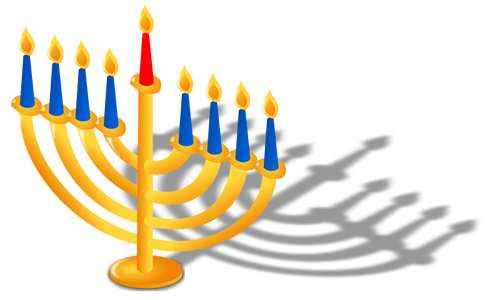 Vektorigrafiikka kynttilöistä hanukalle