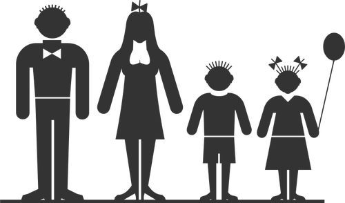 Família de quatro membros vetor clip art