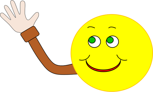 Vektor-Bild des glücklichen Smiley winken