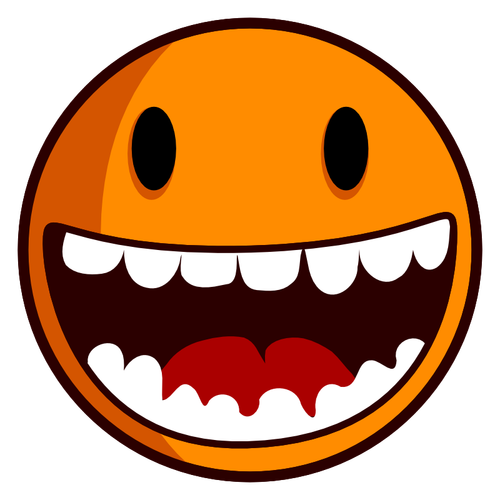 Vektor ClipArt-bilder av glad smiley med stora tänder