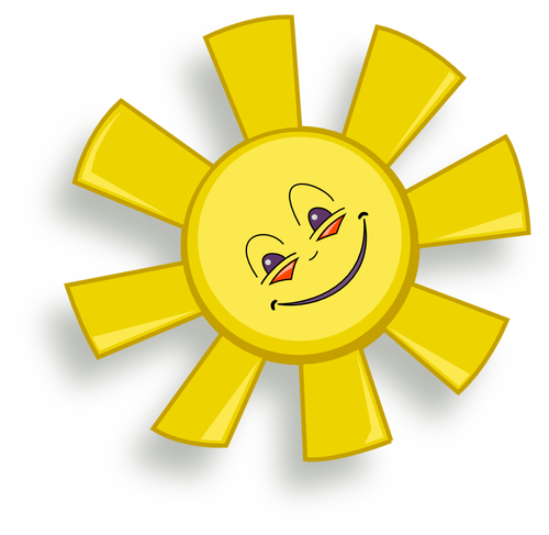 Dibujo vectorial de sol feliz