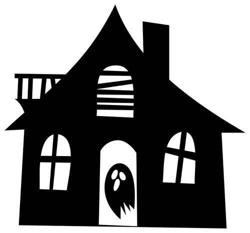 Haunted house silhouette image