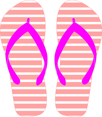 Flip-flops com imagem de vetor de padrão de listra