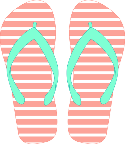 Flipflops dengan pola garis vektor seni klip