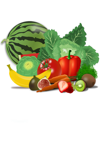 Векторное изображение фруктов и овощей