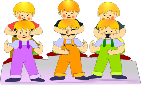 Kinder spielen durch ausblenden Augen Vektor-ClipArt