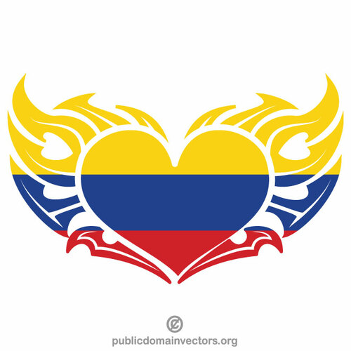 Corazón con bandera colombiana