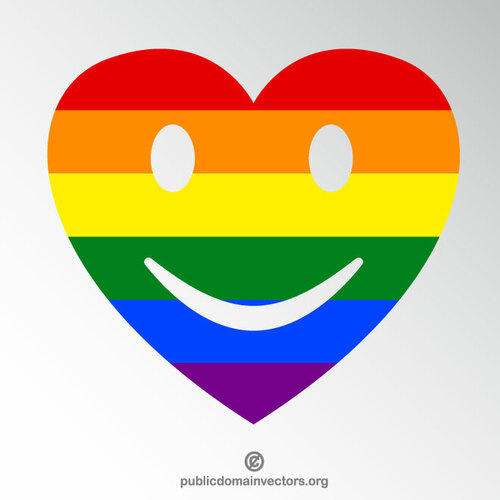 Cores de sorriso do coração LGBT