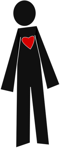 Persona di sesso maschile con la grafica vettoriale di cuore