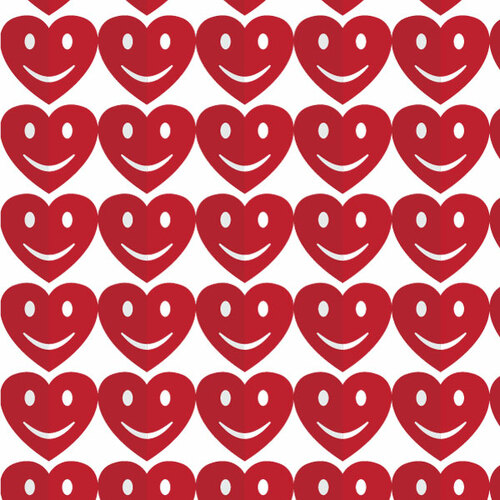 Smiling hearts seamless pattern