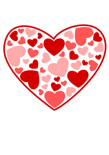 Vector de la imagen del corazón de muchos pequeños corazones