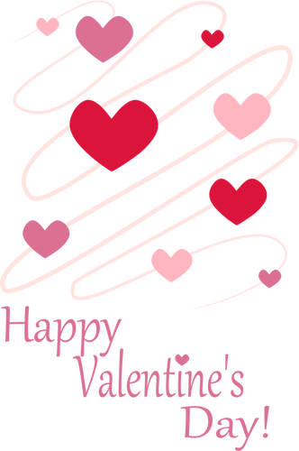 Vektorgrafikk utklipp av rosa hjerter Valetines kort