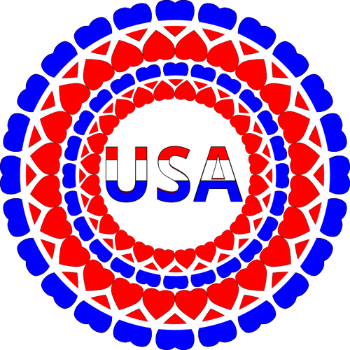 Mot USA au cœur des cercles image vectorielle