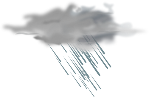 Vektor seni klip simbol warna ramalan cuaca untuk berat hujan