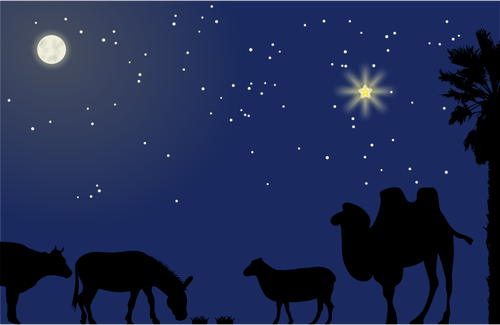 Nativity scenen bakgrunn vector illustrasjon