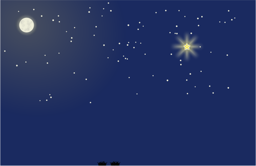 Grafica vectoriala de cer cu stele strălucitoare