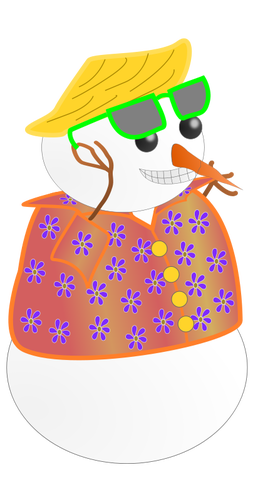 Snowman in Hawaii Vector