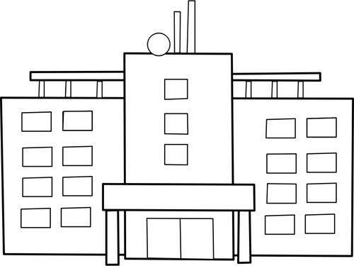 Gráficos del vector línea arte edificio del hospital