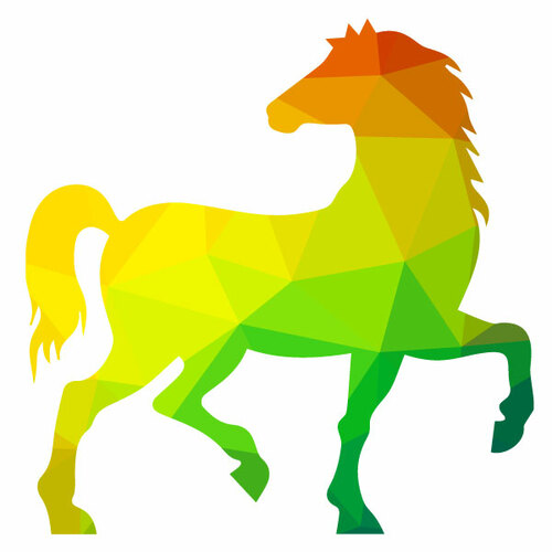 Kuda siluet warna-warna cerah