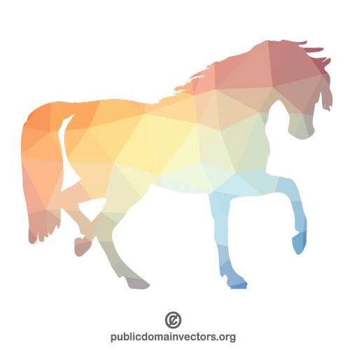 Cheval avec le modèle low poly