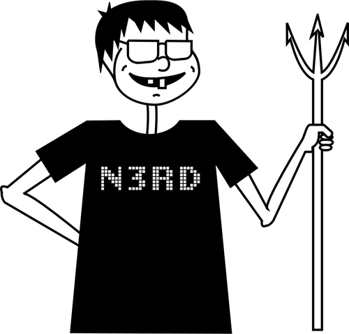 Illustration vectorielle de nerd avec une fourche